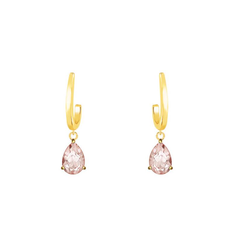 Yellow Gold & Morganite Drop Earrings - Aurora