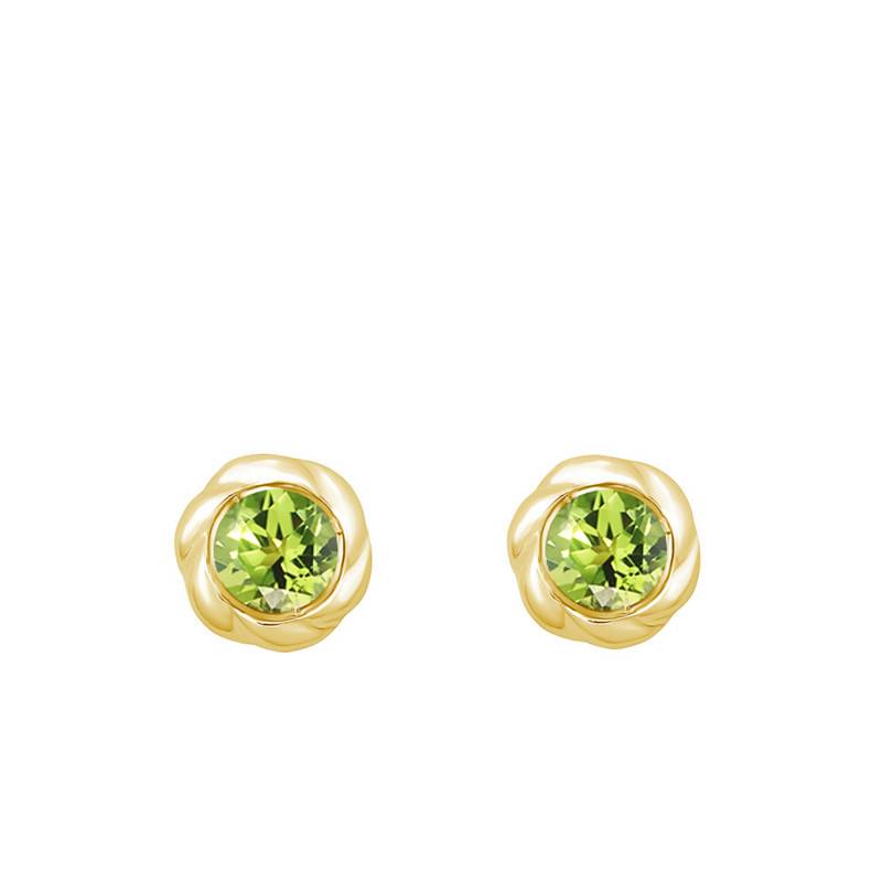 375 Yellow Gold & Peridot Stud Earrings - Aurora