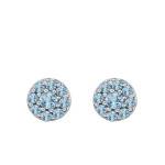 Puces d'oreilles Adelie Aigue-Marine Or Blanc