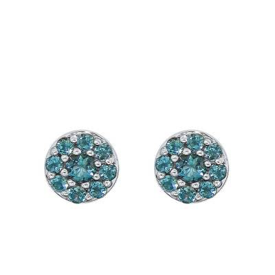 White Gold & London Blue Topaz Adelie Stud Earrings - Aurora