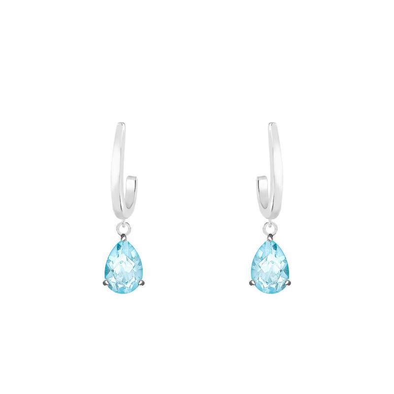 375/1000 or 750/1000 White Gold & Aquamarine Drop Earrings - Aurora