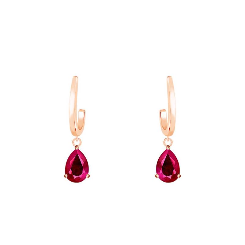 375/1000 or 750/1000 Rose Gold & Ruby Drop Earrings - Aurora