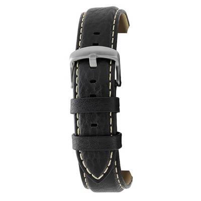 Aviator Black Ecru Stitching 5520701 Watch Strap - Bracelet Rochet
