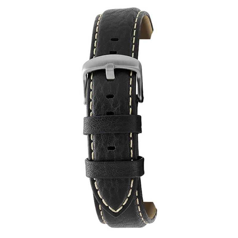 Aviator Black Ecru Stitching 5520701 Watch Strap - Bracelet Rochet