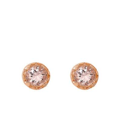 Puces d'oreilles Morganite 0.25ct & Or Rose - Aurora
