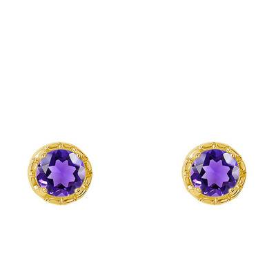 Yellow Gold Amethyst Stud Earrings 0.25 ct - Aurora