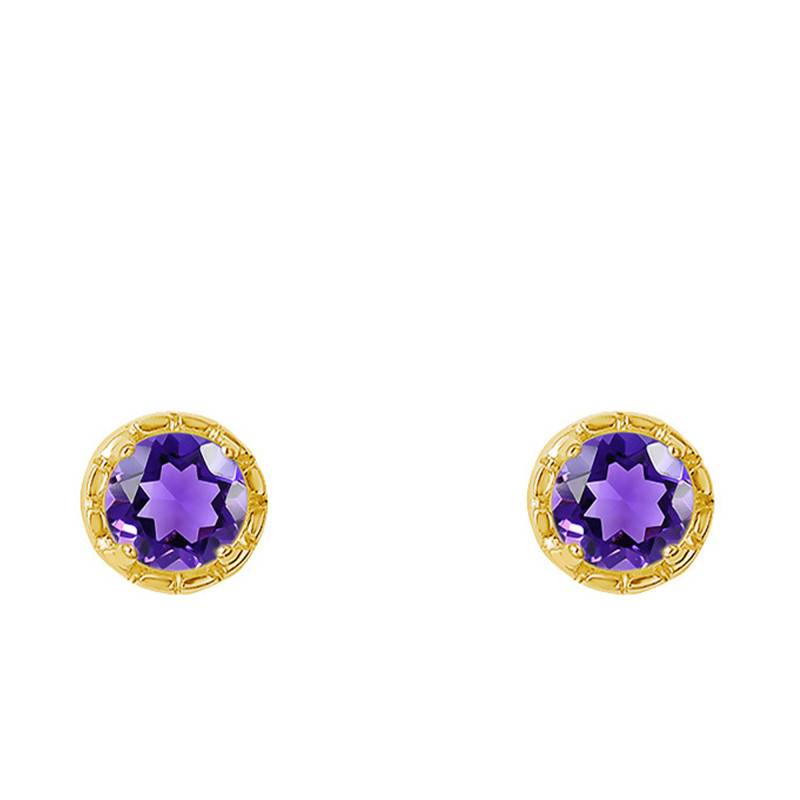 Yellow Gold Amethyst Stud Earrings 0.25 ct - Aurora