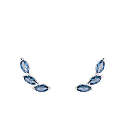Boucles d'oreilles Or blanc & Topazes London Blue - Aurora