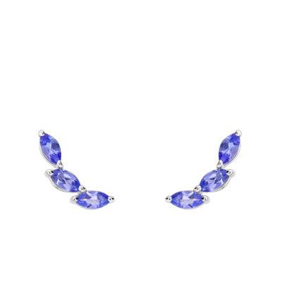 Boucles d'oreilles Or blanc & Tanzanites - Aurora