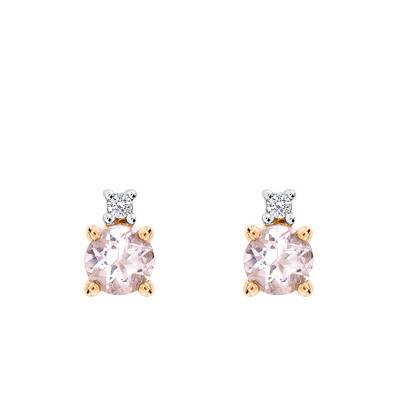 Boucles d'oreilles Or blanc Diamant & Morganite - Aurora