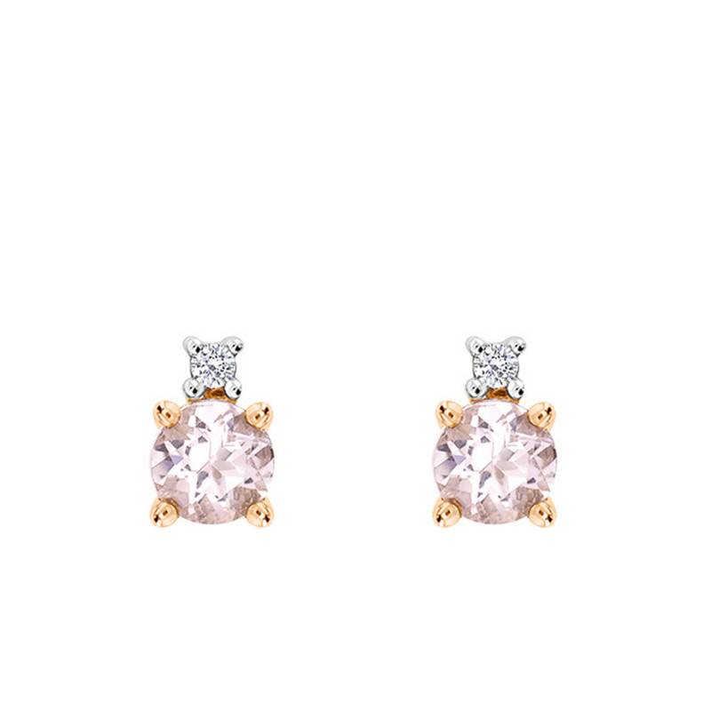 White Gold & Diamond and Morganite Earrings - Aurora