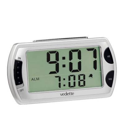 Metallic Gray LCD Alarm Clock VR30004 - Vedette
