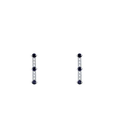 Boucles d'oreilles en Or Blanc 375 & Saphir - Aurora