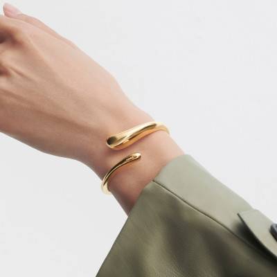Orbit Open Bangle in 925 Gold-Plated Silver - PU01-942-S - Pdpaola