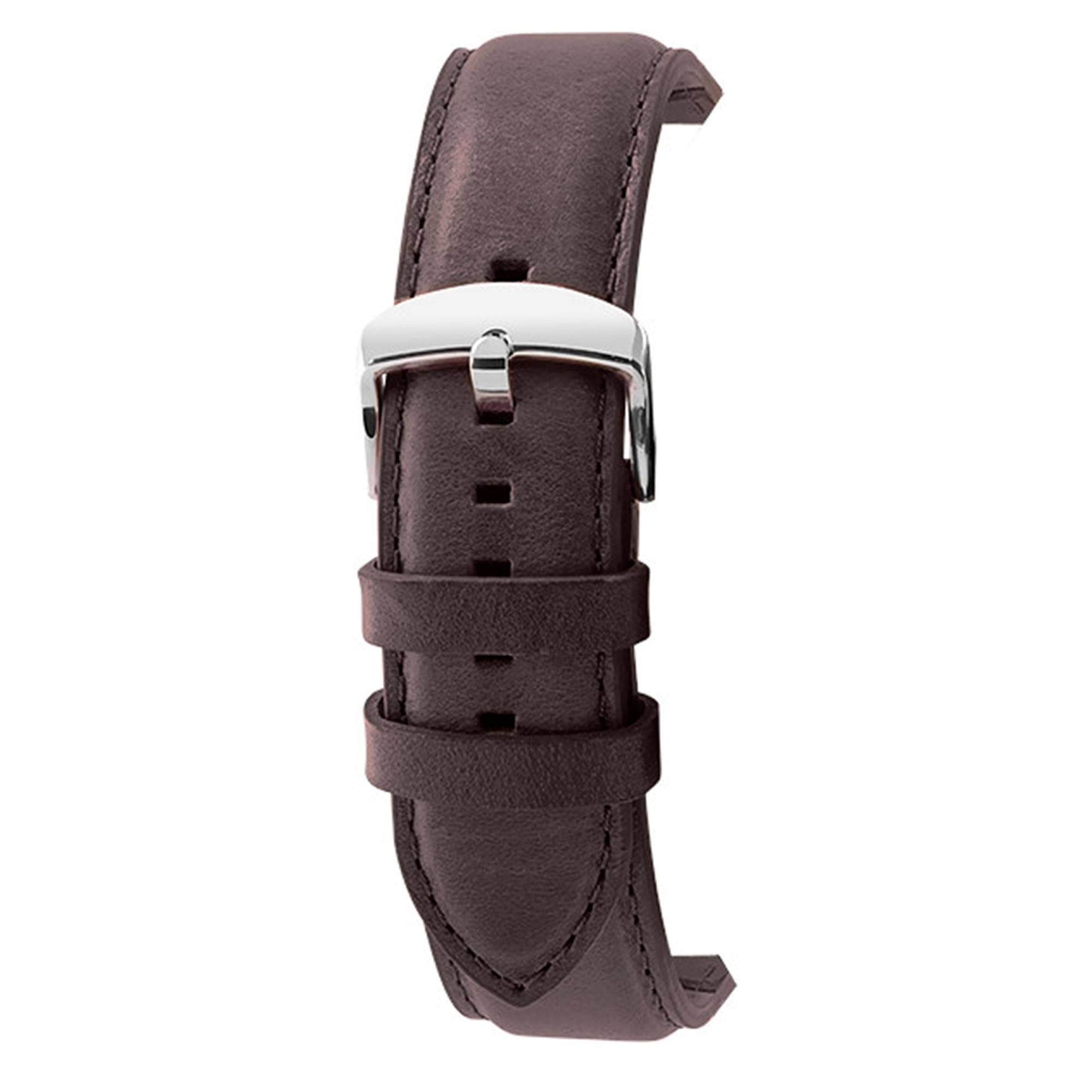 Bracelet De Montre Cuir Marron 14 Mm – Boucle Nickélée, Unisexe