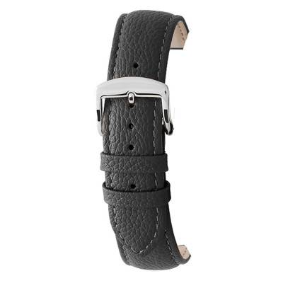 602 BOSTON Black Leather Watch Strap 6020601 - Bracelet Rochet