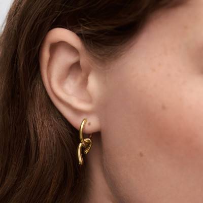 Boucles d'oreilles Mini Twist en Argent Doré - AR01-D28-U - Pdpaola