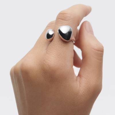 925 Silver Gravity Open Ring - AN02-D38-08 - Pdpaola