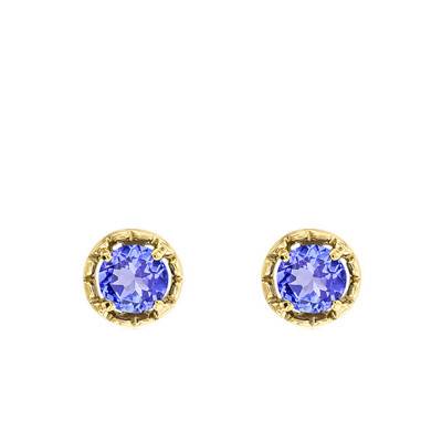 Yellow Gold & Tanzanite Drop Earrings - Aurora