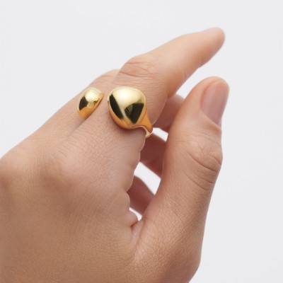 Bague Ouverte Gravity en Argent Doré - AN01-D38-08 - Pdpaola