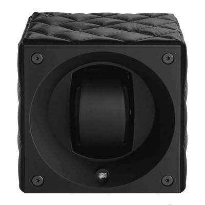 Ecrin Rotatif Masterbox Leather - Black Toledo Leather/Black Stitches - Swiss Kubik