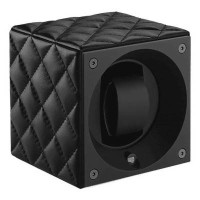 Ecrin Rotatif Masterbox Leather - Black Toledo Leather/Black Stitches - Swiss Kubik