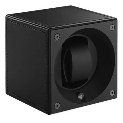 Ecrin Rotatif Masterbox Leather - Black Leather & Black Stitches - Swiss Kubik