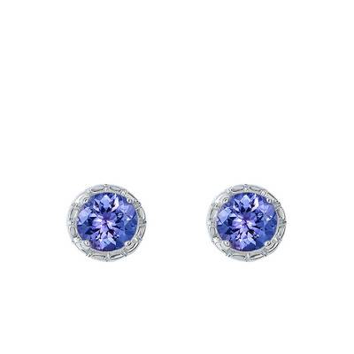 Puces d'oreilles Tanzanite 0.25ct & Or Blanc - Aurora