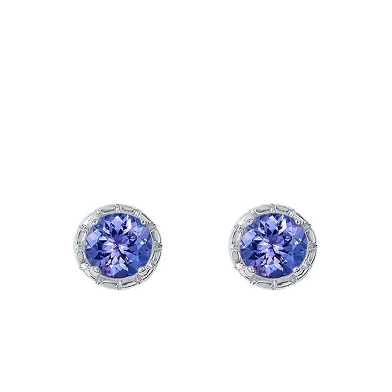 White Gold & Tanzanite 0.25 ct Stud Earrings - Aurora
