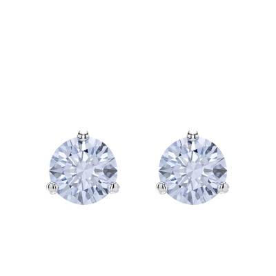 Boucles d'oreilles Solitaire Métal Rhodié & Cristaux Bleus - 5725002 - Swarovski