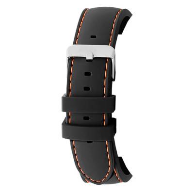 Bracelet de montre Swing Noir surpiqué Orange 8232001SC19 - Bracelet Rochet
