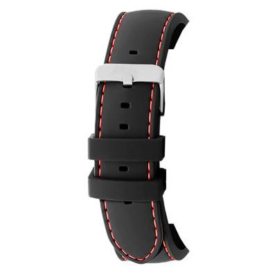 Bracelet de montre Swing Noir surpiqué Rouge 8232001SC05 - Bracelet Rochet