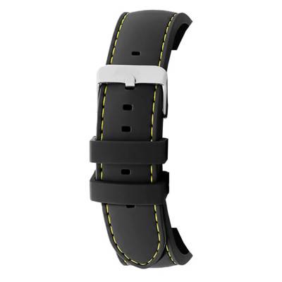 Bracelet de montre Swing Noir surpiqué Jaune 8232001SC09 - Bracelet Rochet