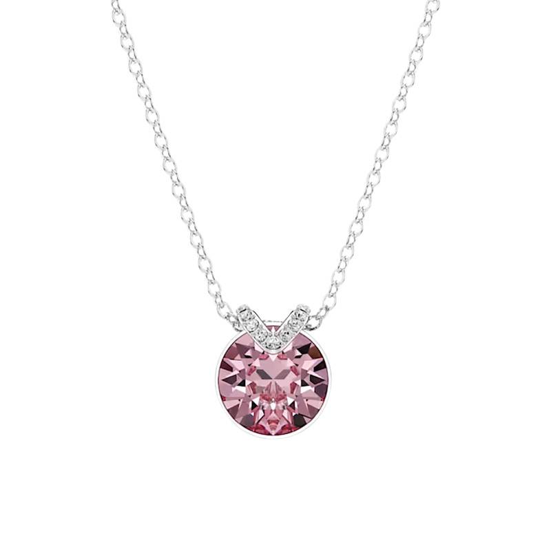 Bella V Rhodium-Plated Metal Necklace with Two-Tone Crystals, Length 38 cm to 43 cm - 5724289 - Swarovski