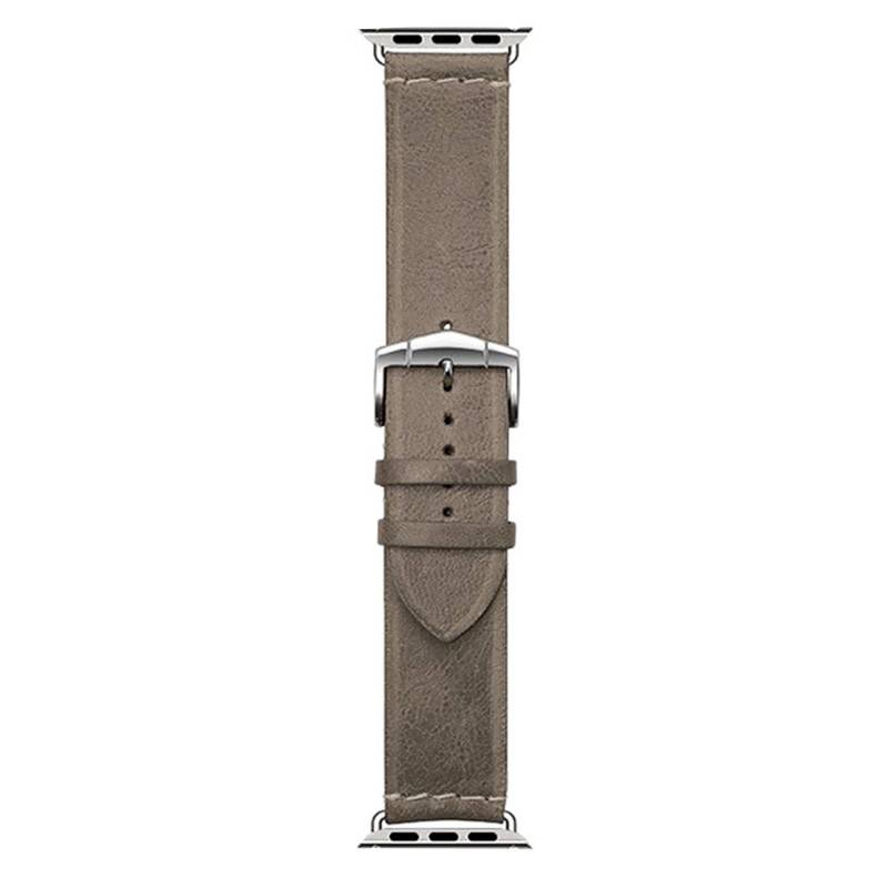 Grey Leather Apple Watch Amarillo Watch Strap 720 - Bracelet Rochet