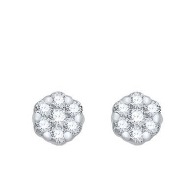 Boucles d'oreilles, Or blanc & Diamants - Aurora