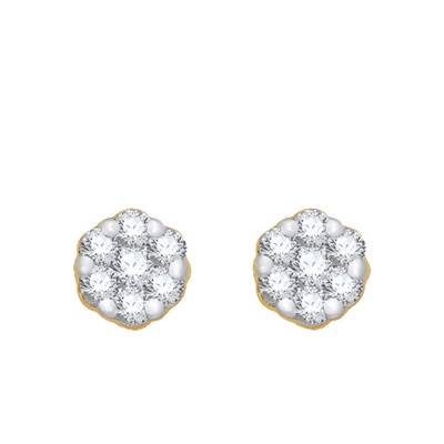 375/1000 & 750/1000 Yellow Gold Diamond Stud Earrings - Emanessence