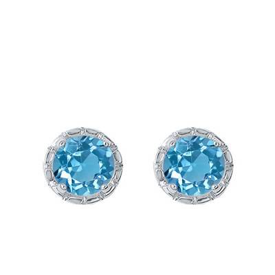 Puces d'oreilles Topaze 0.25ct & Or Blanc - Aurora
