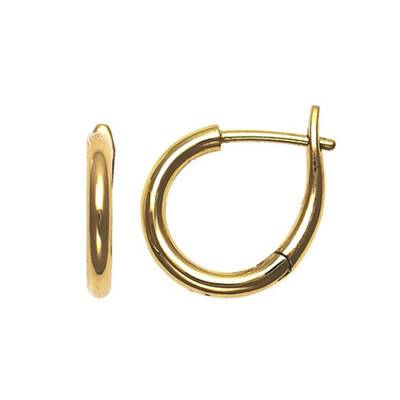 Boucles d'oreilles Huggies Rondes, Or Jaune 750, Diamètre 14 mm - Buelling