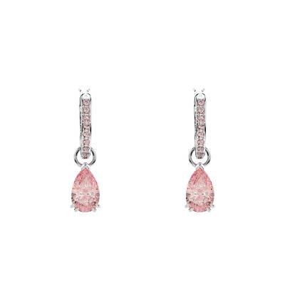 Boucles d'oreilles Attract Métal Rhodié & Cristaux Roses - 5723566 - Swarovski