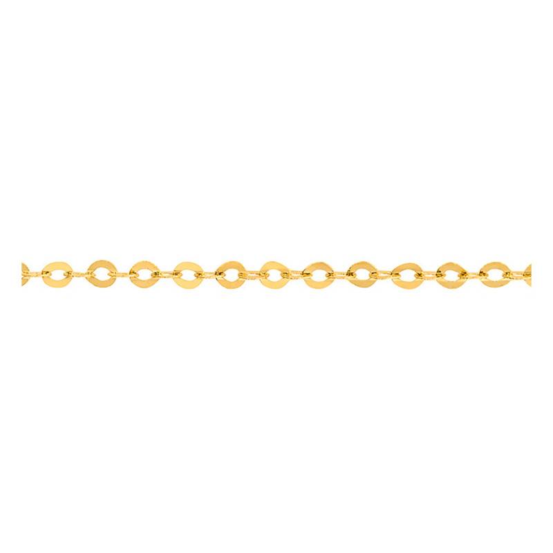 750 Yellow Gold Flat Cable Chain, Length 42 cm, Width 1.20 mm - Buelling