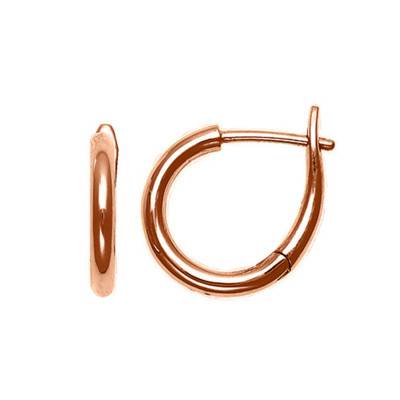 Boucles d'oreilles Huggies Rondes, Or Rose 750, Diamètre 14 mm - Buelling