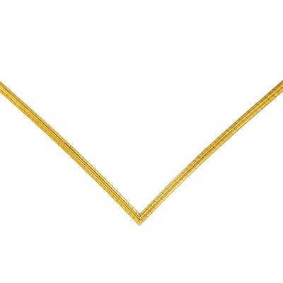Chaîne Omega en V, Or Jaune 750, Largeur 1,20 à 3,50 mm et Longueur 42 cm - Buelling