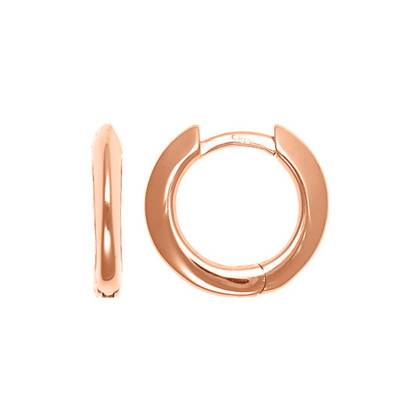 Mini Round Hoop Earrings in 750/1000 Rose Gold, Diameter 12 mm or 15 mm - Buelling