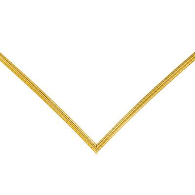 Chaîne Omega en V, Or Jaune 750, Largeur 1,20 à 3,50 mm et Longueur 45 cm - Buelling