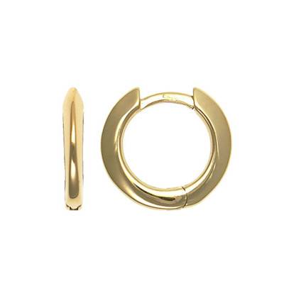 Boucles d'oreilles Huggies Rondes, Or Jaune 750, Diamètre 12 mm ou 15 mm - Buelling