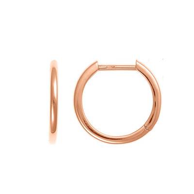 Buelling Round 750/1000 Rose Gold Huggie Earrings, 18 mm Diameter - Buelling