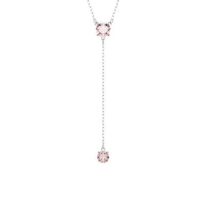 Collier en Y Attract Métal Rhodié & Cristaux Roses, Longueur 30 à 45 cm - 5723570 - Swarovski