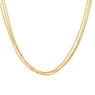 18K Yellow Gold Triple Necklace, 42 cm Length - Buelling