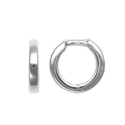 Boucles d'oreilles Huggies Rondes en Or Blanc 750, Diamètre 12 mm - Buelling